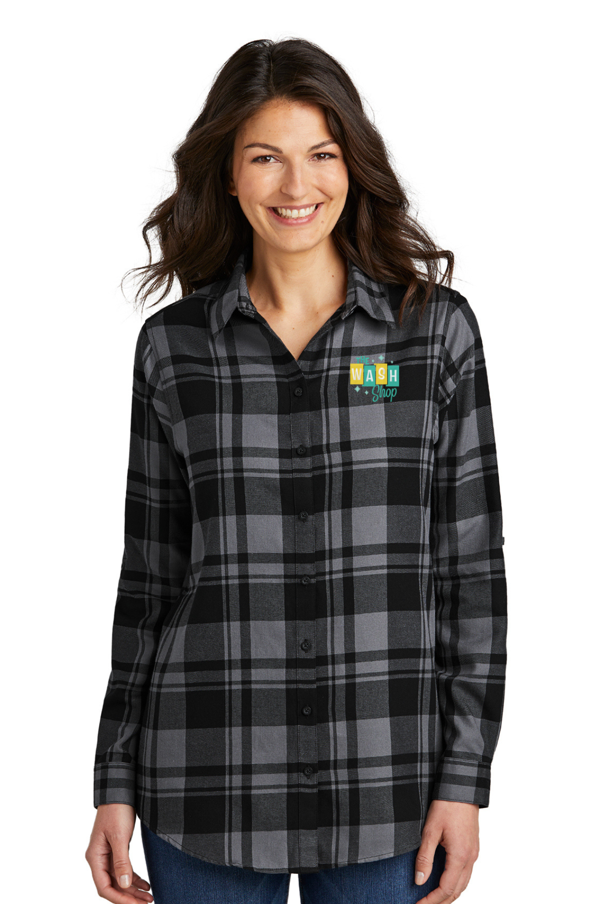 Women's Plaid Flannel Tunic - The Wash Shop