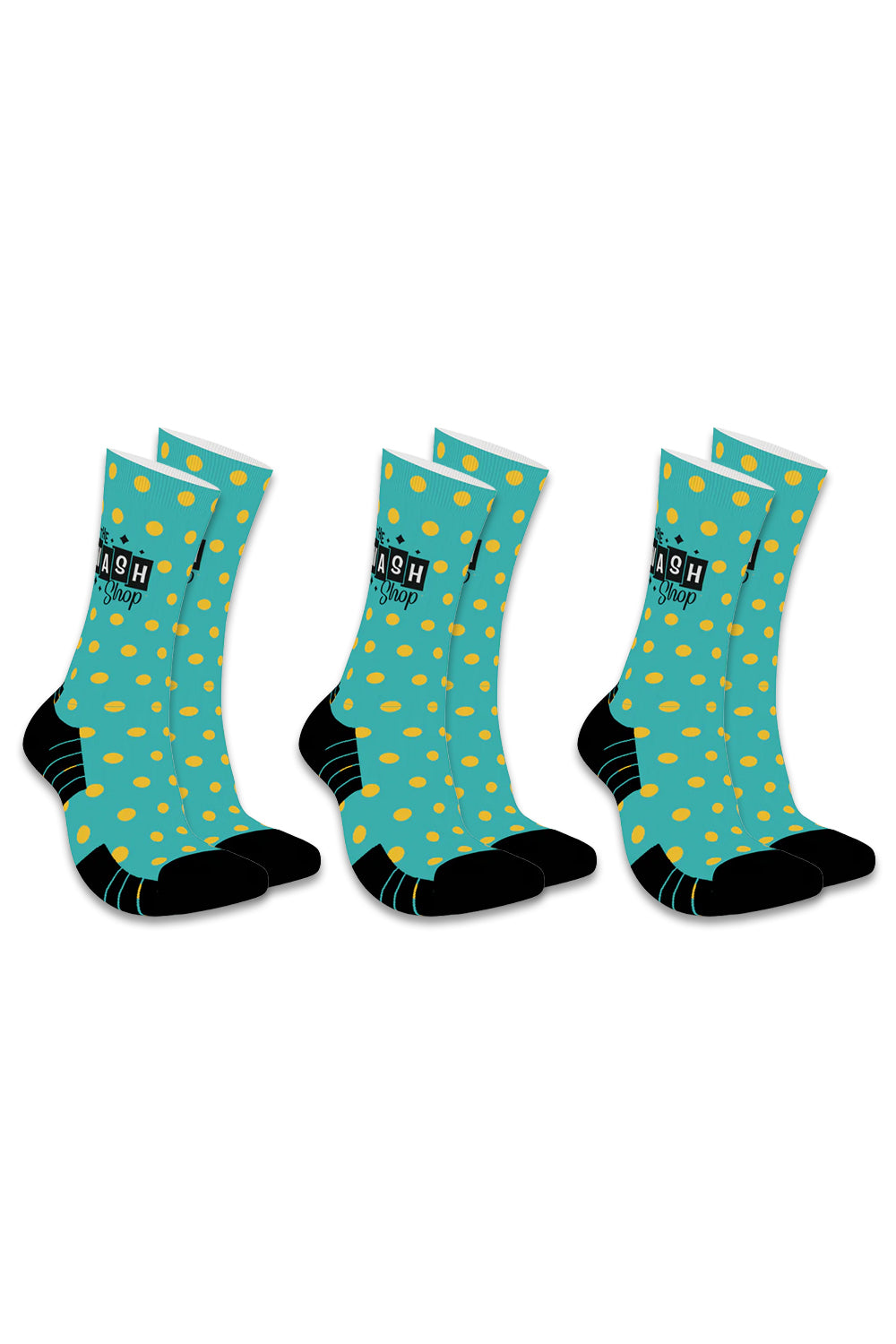 3-Pair Bundle Athletic High Performance Sports Crew Socks- The Wash Shop