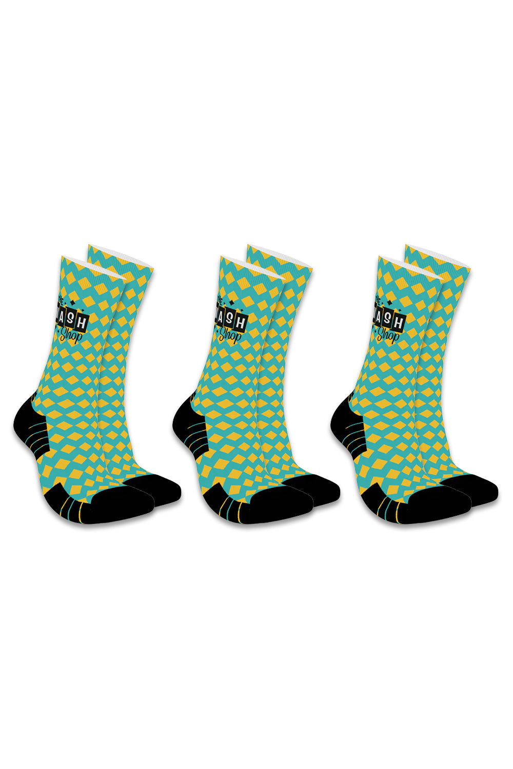 3-Pair Bundle Athletic High Performance Sports Crew Socks- The Wash Shop