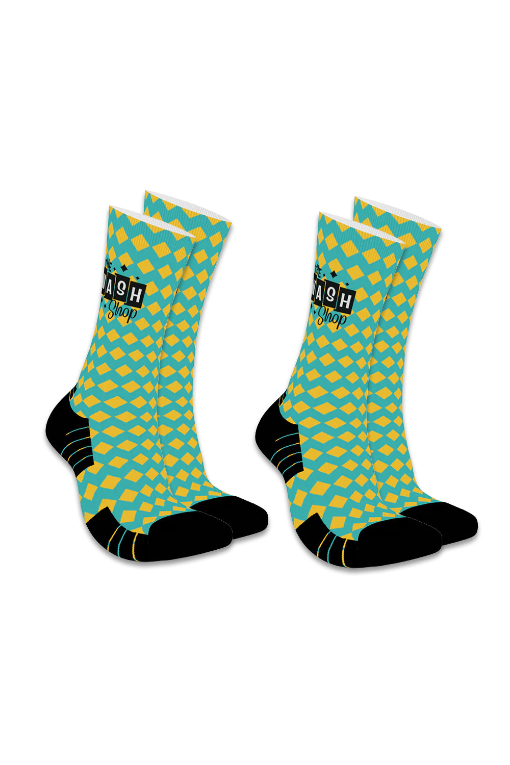 2- Pairs Bundle - Athletic High Performance Sports Crew Socks - The Wash Shop