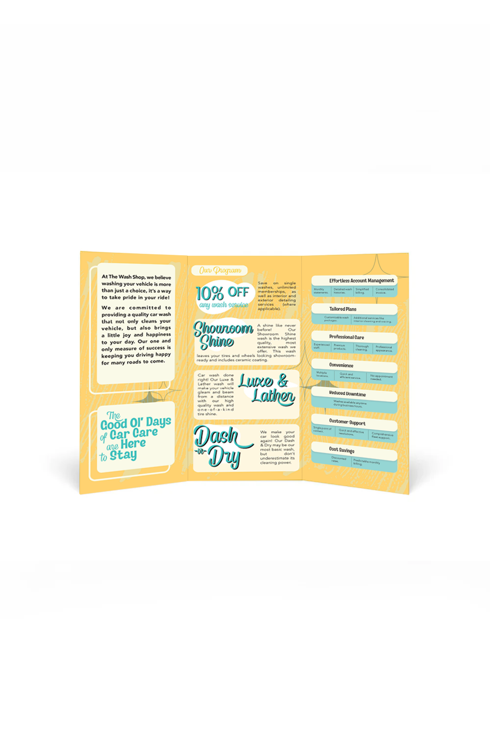 The Wash Shop Car Care Brochure