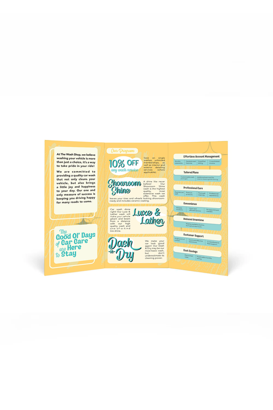 The Wash Shop Car Care Brochure