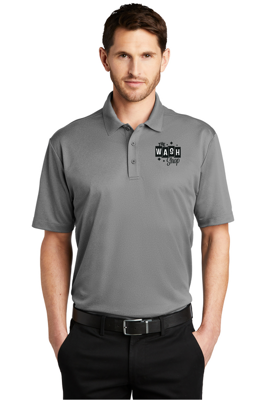 Men's Heathered Performance Polo - The Wash Shop