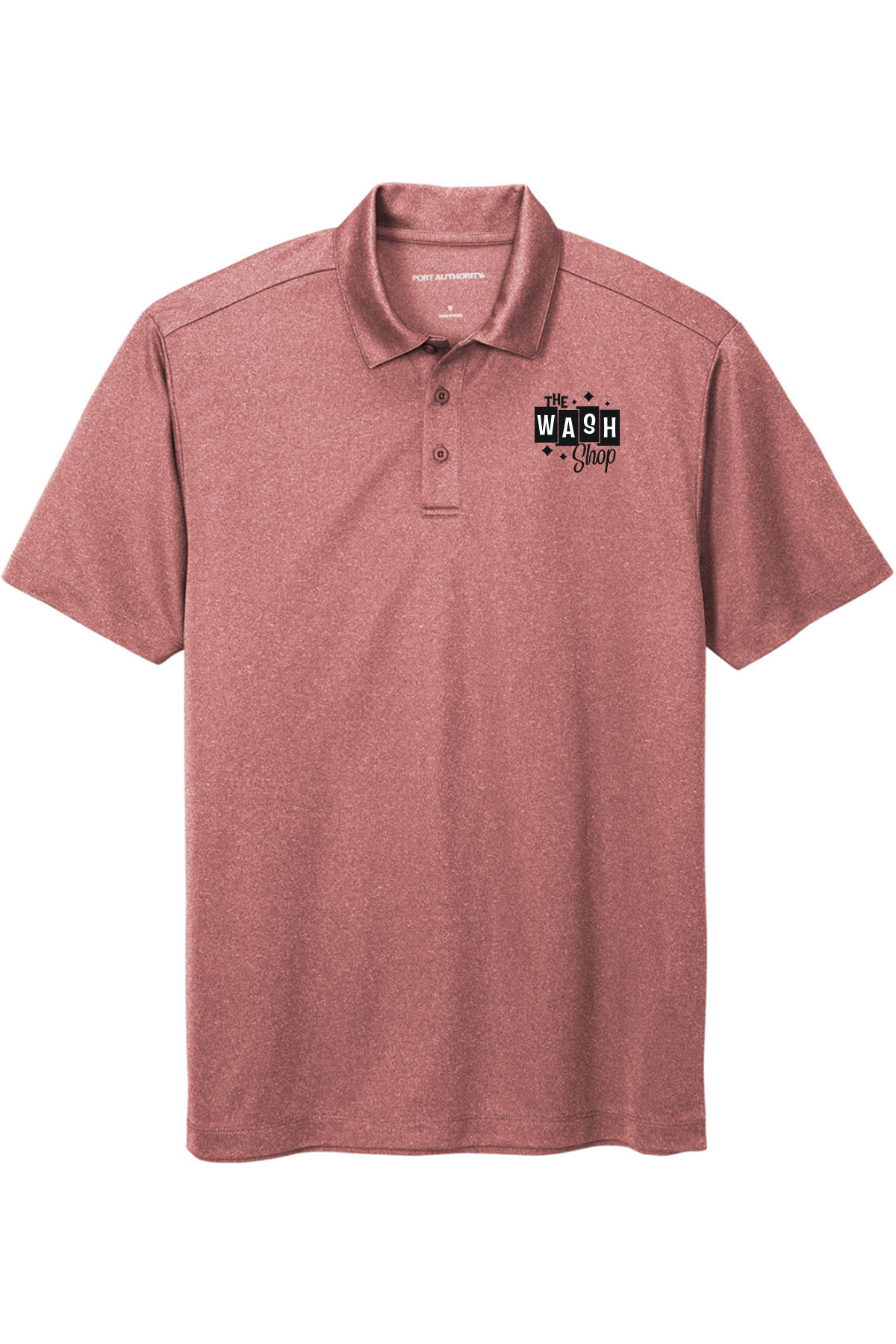 Men's Heathered Performance Polo - The Wash Shop