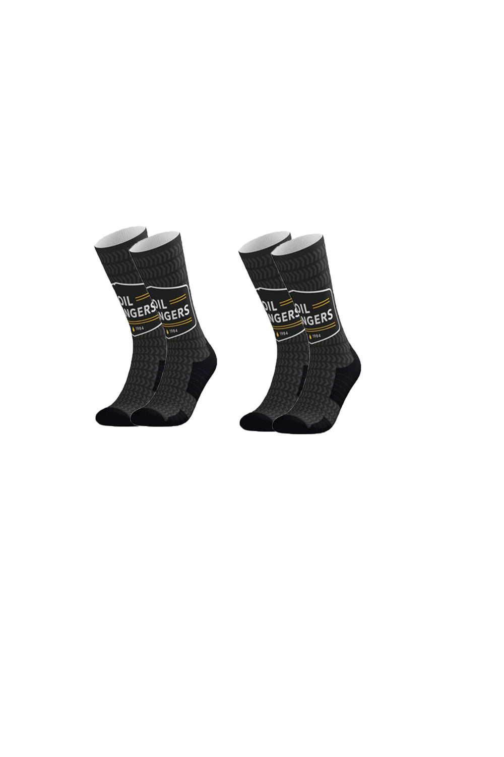 2-Pair Bundle - Athletic High Performance Sports Crew Socks
