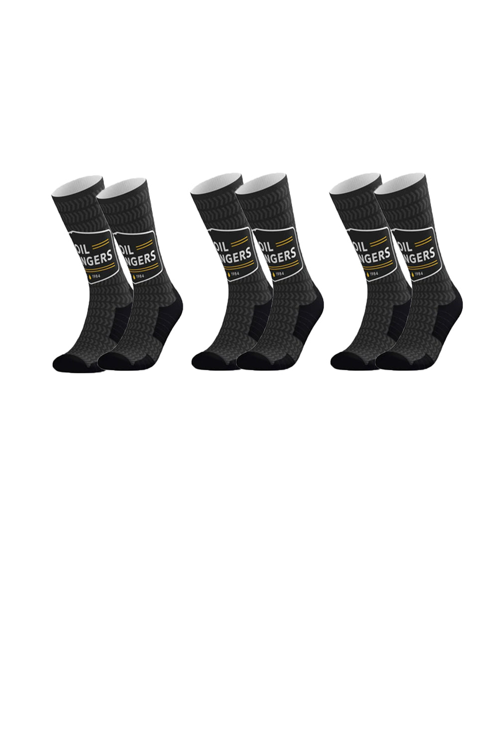 3-Pair Bundle - Athletic High Performance Sports Crew Socks