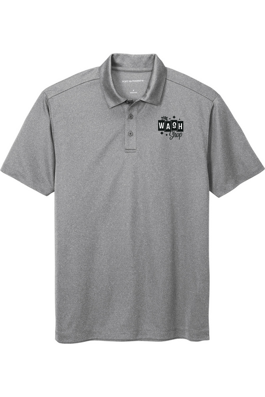 Men's Heathered Performance Polo - The Wash Shop