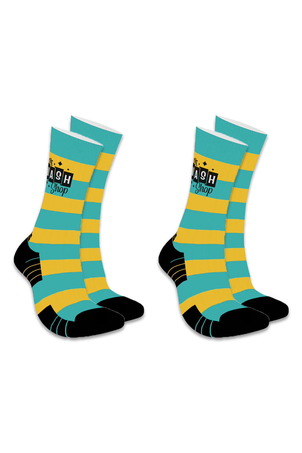 2- Pairs Bundle - Athletic High Performance Sports Crew Socks - The Wash Shop
