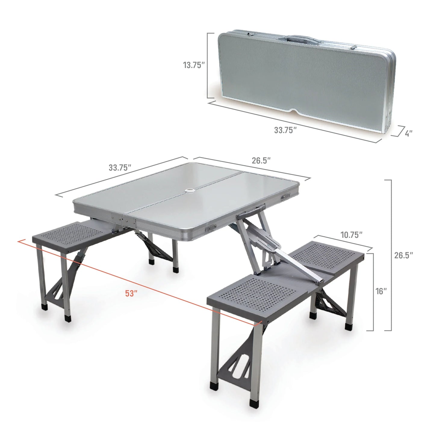 Portable Picnic Table With Seats - The Wash Shop